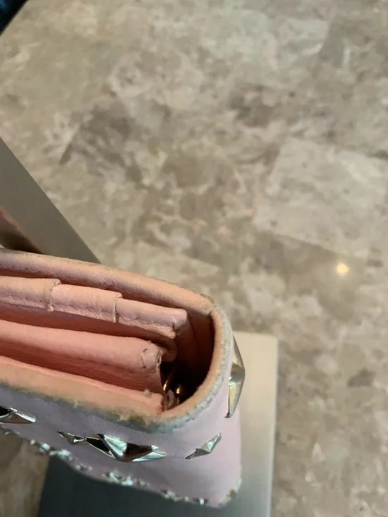 Jimmy Choo Blush Pink Star-Studded Leather wallet - Picture 9 of 16